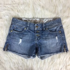 VINTAGE Guess Denim Shorts Cut Offs Distressed